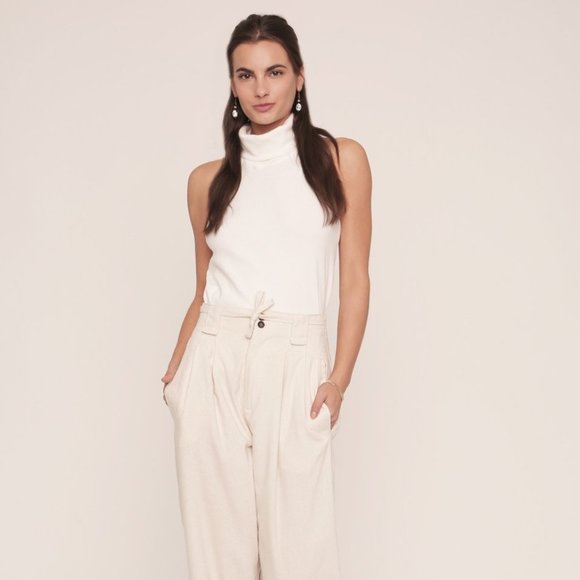 Merritt Charles Tops - Parker Turtleneck Tank | White